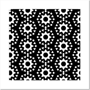 Black and white pattern print Posters and Art